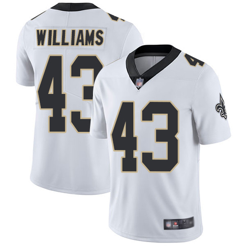 Men New Orleans Saints Limited White Marcus Williams Road Jersey NFL Football #43 Vapor Untouchable Jersey->women nfl jersey->Women Jersey